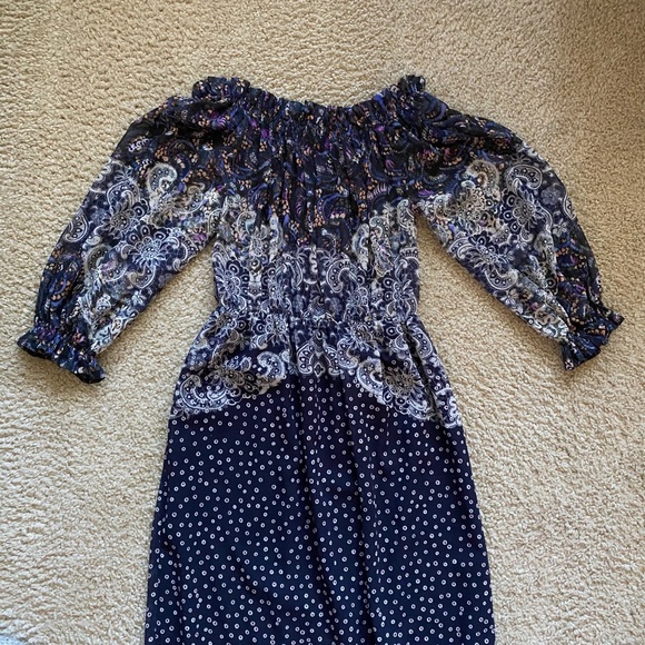 SALONI Off the Shoulder Silk Dress Sz 4 or Small - Picture 2 of 11